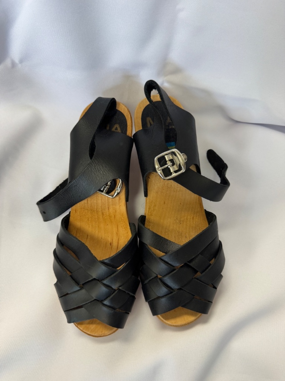 MIA Bety Woven Strap Leather Sandals Black Size 39 US 8 - Picture 2 of 13
